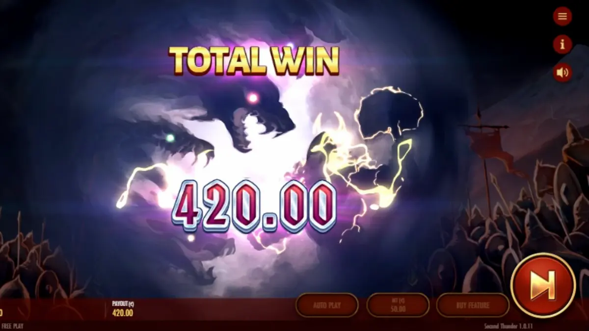 Cenário distópico e gelado do slot Second Thunder com elementos de batalha