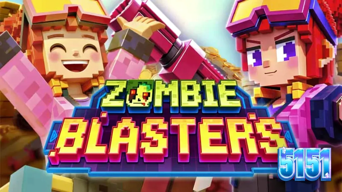 Interface do jogo de slot Zombie Blasters com temática de apocalipse zumbi e estética arcade
